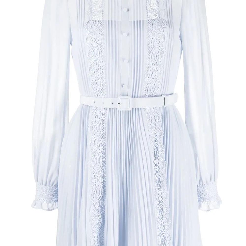 Self Portrait Chiffon Light Blue Women's Dress